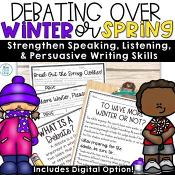 Preview of Debate Templates Worksheets Graphic Organizers Rubric Anchor Charts Winter Topic