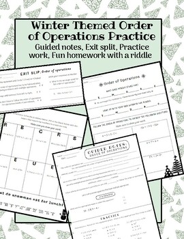 Preview of Winter Order of Operations: Guided Notes, Riddle, Hw, Exit slip