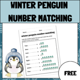 Winter penguin  number matching | December Winter Xmas Activities