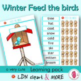 Winter reading comprehension activity. Feed the birds, cut