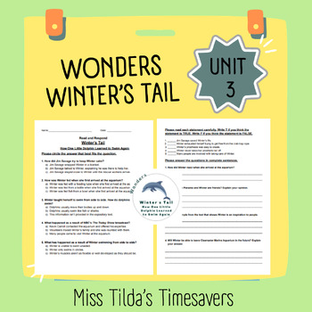 Preview of Winter's Tail - Read and Respond Grade 5 Wonders