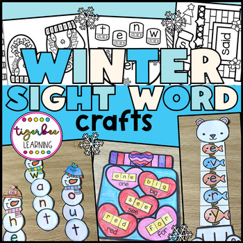 Preview of Winter sight words crafts | Editable sight words crafts