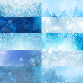 Winter theme backgrounds, icy frozen winter snowflake theme, 12x12 digital  paper
