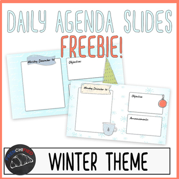 Preview of Winter theme daily agenda slides - FREEBIE!