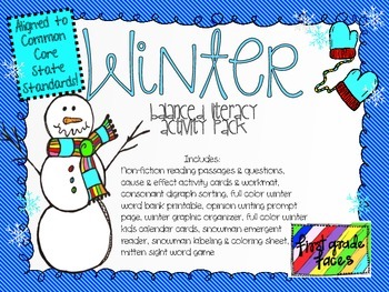 Preview of Winter Balanced Literacy Activity Pack