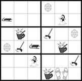Winter themed Sudoku puzzles, fun work sheet for snowy day