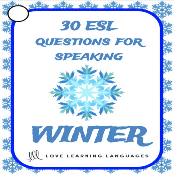 Preview of Winter vocabulary - 30 ESL - ELL Winter speaking prompt cards