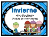 Winter vocabulary worksheets (Spanish)