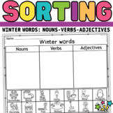 Winter words Sort worksheets - Parts of Speech | nouns ver
