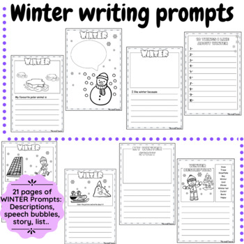 Winter writing prompts by The kinder teacher | Teachers Pay Teachers
