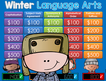 Preview of Winter Jeopardy Style Game Show - LA 2nd-4th Gr GC Distance Learning