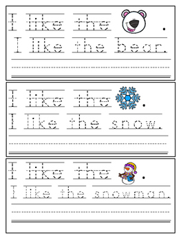 Winter Trace & Write Sight Word Sentences by Karly's Kinders | TpT