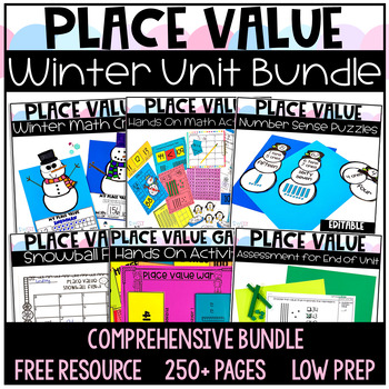 Preview of Hands On Place Value Number Sense GROWING Bundle