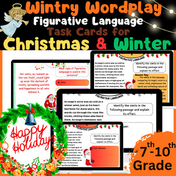 Wintry Wordplay: Figurative Language Task Cards for Christmas & Winter