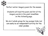 Winter seasonal Snowflake Imagery Poem and Activity
