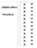 Wipe off Multiplication Practice Booklet