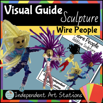 Preview of Art activity Visual Guide for fast finishers Wire People SCULPTURE 