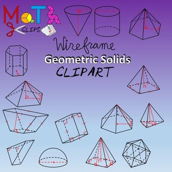Preview of Wireframe Geometric Solids Clipart