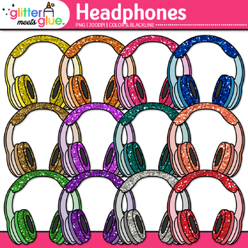 Preview of Wireless Headphone Clipart: Colorful Classroom Clip Art Commercial Use PNG