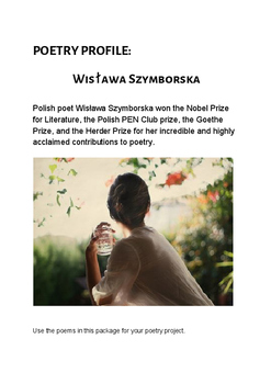 Preview of Wisława Szymborska poetry package and essay topics - great handout for students