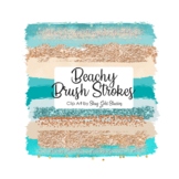 Beach Theme Brush Stroke Clip Art Pack with Bonus Overlays