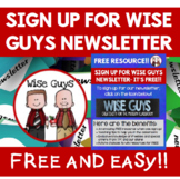 Wise Guys Newsletter Free TPT Resources and Activities