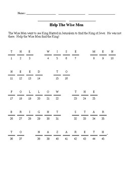 Preview of Wise Men Crack the Code Activity