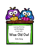 Wise Old Owl Echo Song Activity Packet for Homeschoolers