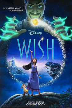 Preview of Wish Disney Movie Guide Questions in English | In chronological order | 2023