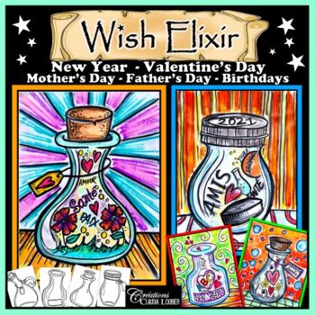 Preview of Wish Elixir - Art Lesson Plan - New Year - Valentine's Day