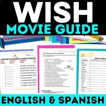 Preview of Wish Movie Guide Questions English & Spanish End of the Year Emergency Sub Plans