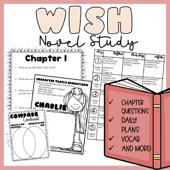 Preview of Wish by Barbara O'Connor | Novel Study | Printable | Independent Work Packet