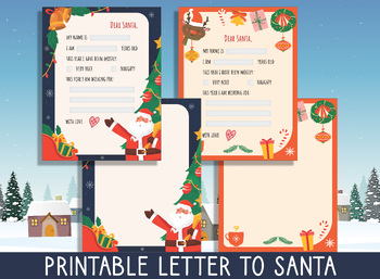 Preview of Wishful Wonder: Fillable & Blank Christmas Letter to Santa for Festive Dreams