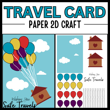 Preview of Wishing You Safe Travels Card Craft | 2D Paper Craft Black Month Activity