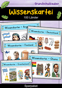 Preview of Wissenskartei - 100 Länder - Sparpaket - Materialpaket (German)