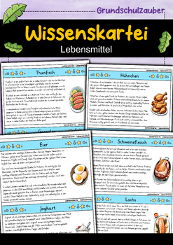 Preview of Wissenskartei - 20 Lebensmittel (German)