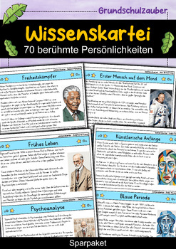 Preview of Wissenskartei - 70 berühmte Persönlichkeiten - Materialpaket (German)