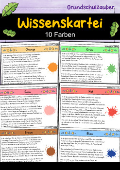 Preview of Wissenskartei - Farben (German)