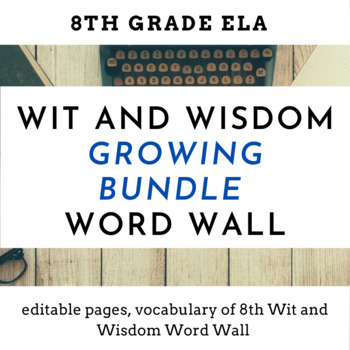 Preview of Wit & Wisdom 8th Grade ELA Vocabulary Word Wall GROWING BUNDLE