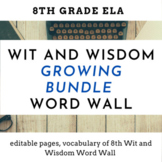 Wit & Wisdom 8th Grade ELA Vocabulary Word Wall GROWING BUNDLE