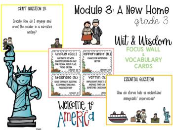 Preview of Wit & Wisdom Grade 3: Module 3 Focus Wall and Vocabulary Card Bundle
