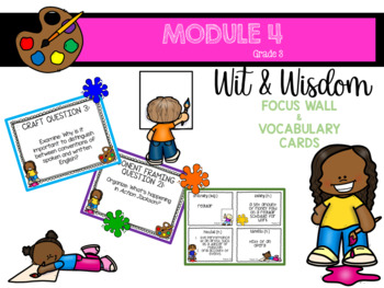 Preview of Wit & Wisdom Grade 3 Module 4 Focus Wall and Vocabulary Cards Bundle