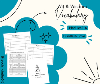 Preview of Wit & Wisdom Grade 5 Modules 1-4 Vocabulary Bundle