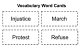 Wit & Wisdom Module 3 (Gr 2) Vocab Cards and Test- MLK & T
