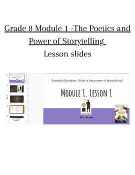 Preview of Wit and Wisdom ELA Grade 8 Module 1 Slides- Power and Poetics of Storytelling