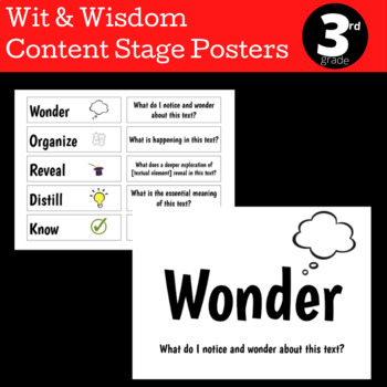 Preview of Wit and Wisdom Focus Wall | Content Stage Posters | Grade 3