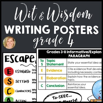 Preview of Wit and Wisdom Grade 4 Writing Posters
