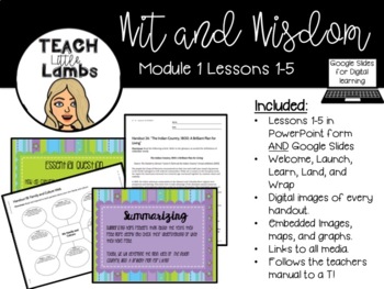 Preview of Wit and Wisdom - Module 1 Lessons 1-5 DIGITAL (Google Slides + PowerPoint)