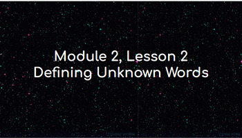 Preview of Wit and Wisdom Module 2 Lesson 2 Unknown Vocabulary Practice