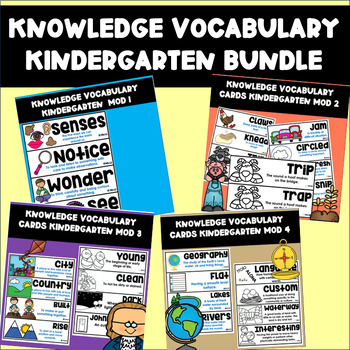 Preview of Knowledge Vocabulary Cards: Kindergarten Bundle